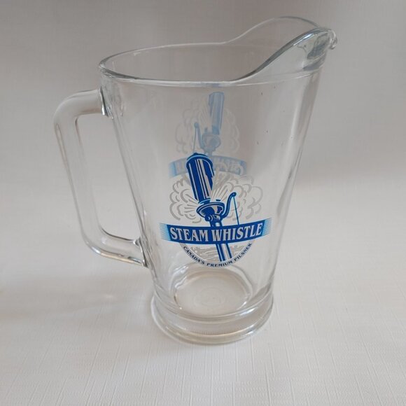 SMALL Steam Whistle Glass Pitcher Beer Pitcher Home Bar - Picture 4 of 5